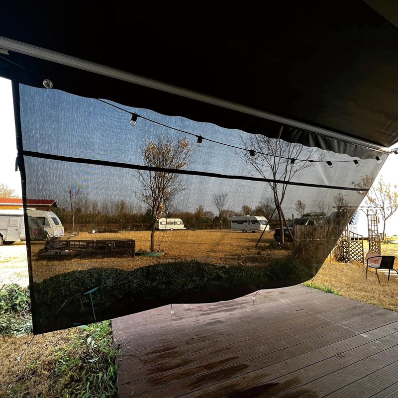 SHADEPLUS RV Awning Sun Shade Screen 8'x18'3''(Fit for 19' Awning),Black Mesh Shade Screen with Zipper,Universal Trailer Camper Awning Screen with Complete Kits,Improves Shadow and Privacy. - Image 4
